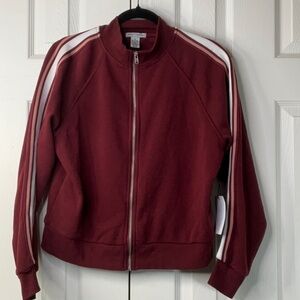 Better Together Womens Burgundy Track Jacket Size M
